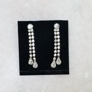 Vintage Rhinestone Tear Drop Earrings
